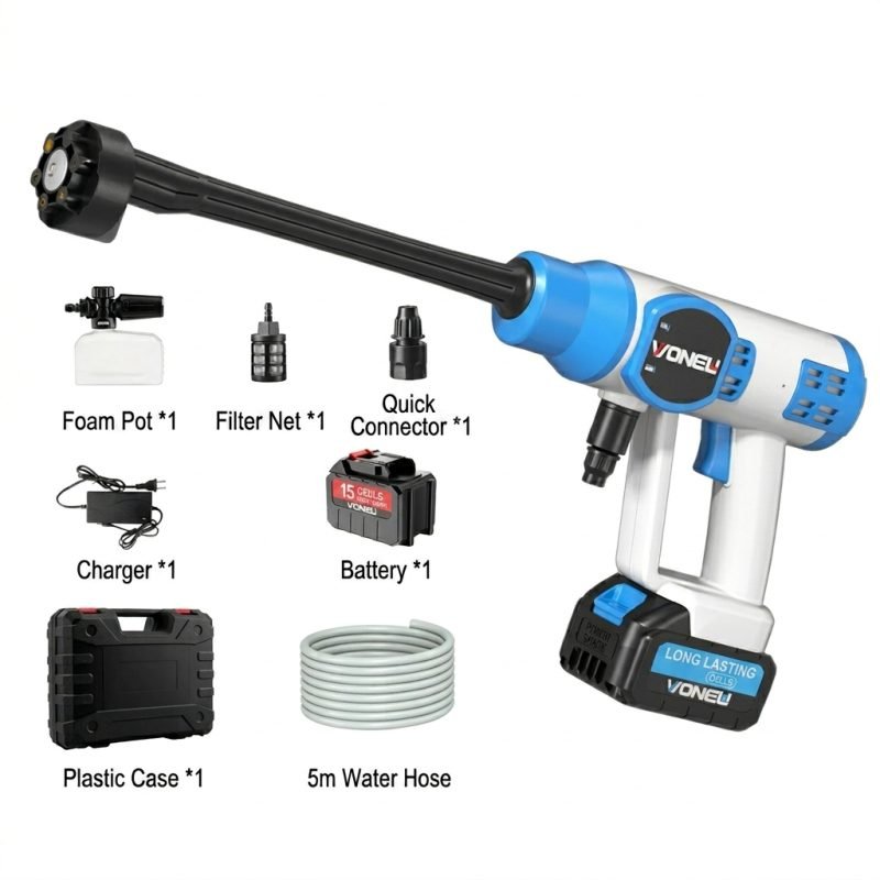 6-in-1 Cordless Car Wash Gun, Brushless Motor, 21V Lithium, Handheld Sprayer1
