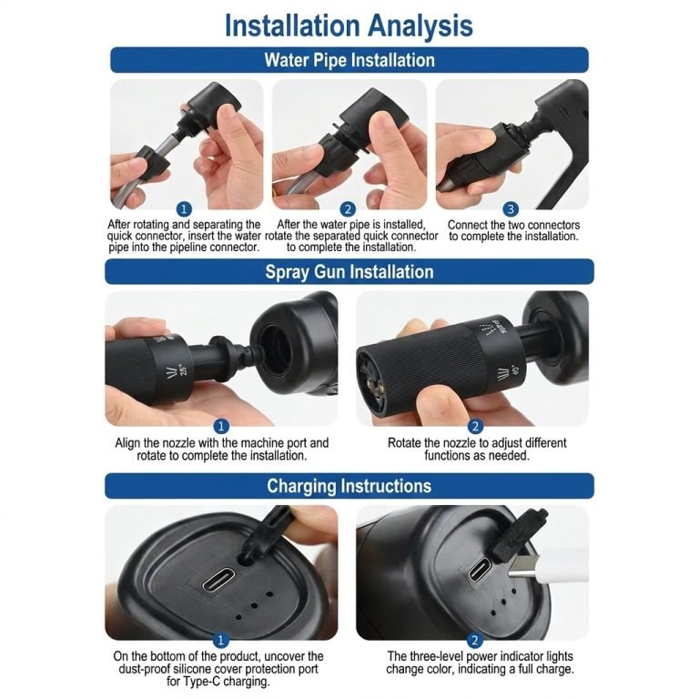 Cordless Mini Car Wash Gun, 21V Lithium Handheld Power Sprayer with 5m Hose1