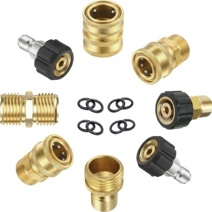Pressure Washer Quick-Connect Adapter Set, M22 to 38 Brass Fittings, Universal