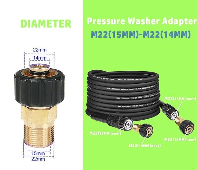 Pressure Washer Quick-Connect Adapter Set, M22 to 38 Brass Fittings, Universal1